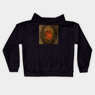 Wonderful asian dragon with flames Kids Hoodie